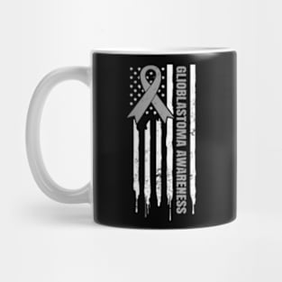 Glioblastoma Awareness US American Flag Mug